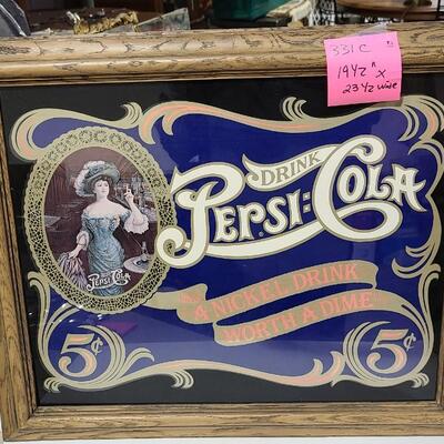 Pepsi Cola Framed Mirror Picture Portrait -Item# 331-C