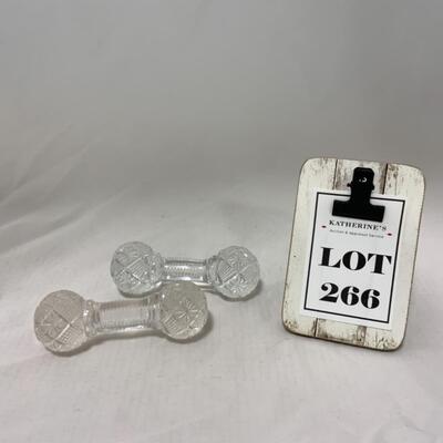 [266] VINTAGE | Two Matching Cut Glass Knife Rests