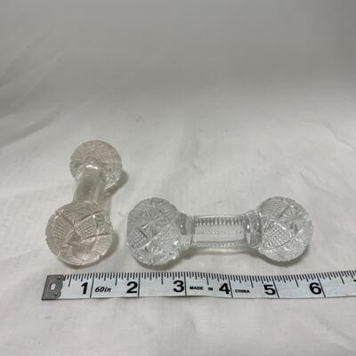 [266] VINTAGE | Two Matching Cut Glass Knife Rests