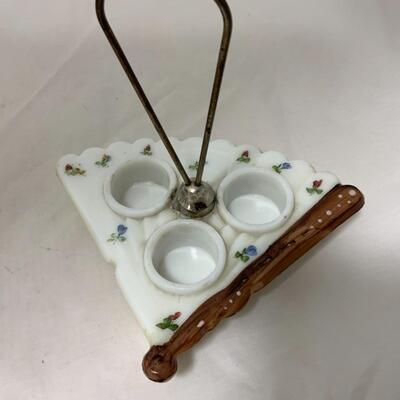 [268] ANTIQUE | 1890 | Dithridge | Scalloped Fan Condiment Set