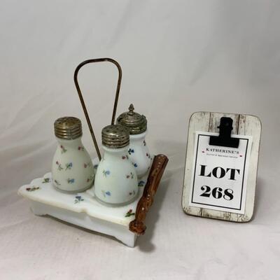 [268] ANTIQUE | 1890 | Dithridge | Scalloped Fan Condiment Set