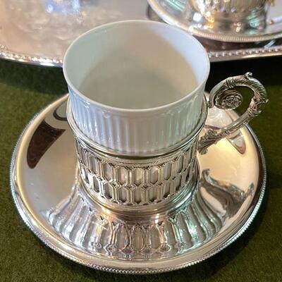 Lot 295 Silver Plate Expresso Set