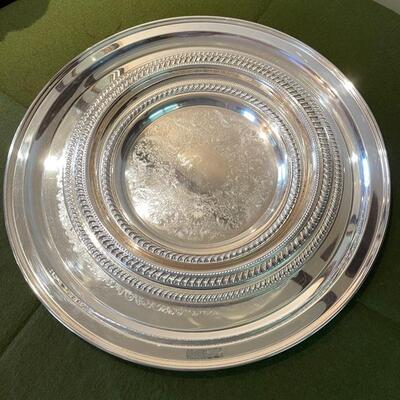 Lot 296  Group of Silver Plate Round Serving Trays