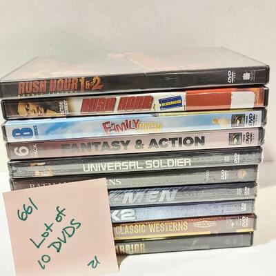 10 Assorted DVDs -Item# 661