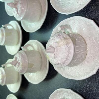 Lot 307 Set 10 Covered Cups & Saucers Pot de Creme Made in Italy Mottahedeh