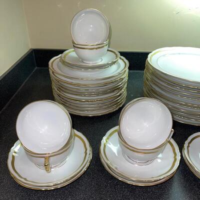 Lot 312 Set Dinnerware in Marie Antoinette Pattern by Raynaud & Co. Limoges France 72 pcs Discontinued
