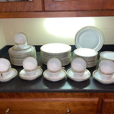 Lot 312 Set Dinnerware in Marie Antoinette Pattern by Raynaud & Co. Limoges France 72 pcs Discontinued