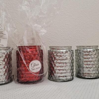 Lot 296: (4) New and Pre Owned Fancy Glass Candle Holders