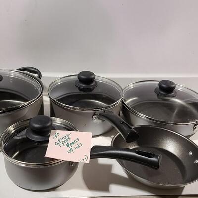 9 Piece Pots+Lids -Item# 683