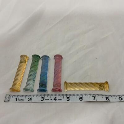 [273] FIVE Iridescent Multi-Colored Knife Rests | Made in Hungary