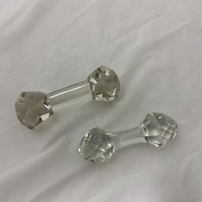 [277] VINTAGE | Two Faceted Crystal Knife Rests