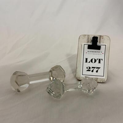 [277] VINTAGE | Two Faceted Crystal Knife Rests