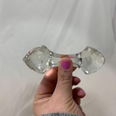 [277] VINTAGE | Two Faceted Crystal Knife Rests