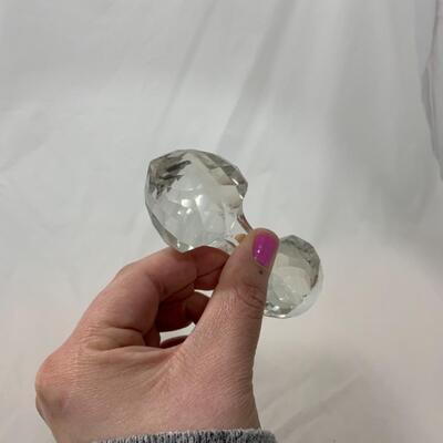 [277] VINTAGE | Two Faceted Crystal Knife Rests