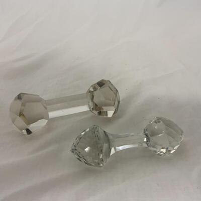 [277] VINTAGE | Two Faceted Crystal Knife Rests