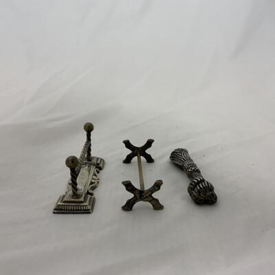 [278] VINTAGE | Three Pewter/Silver Plate Knife Rests | UNIQUE