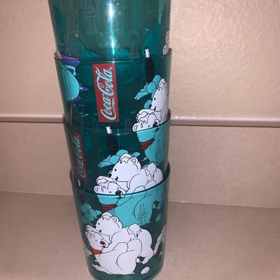 Vintage Coca Cola polar bear cups 