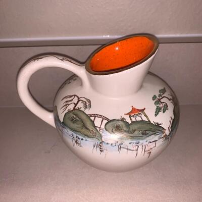 Japanese hand painted pot