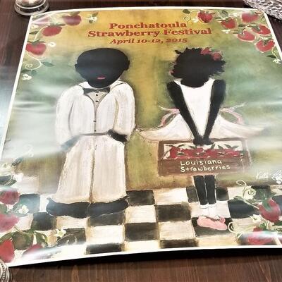 Lot #74  Controversial 2015 Ponchatoula Strawberry Poster by Kalle Seikkinen - hard to find