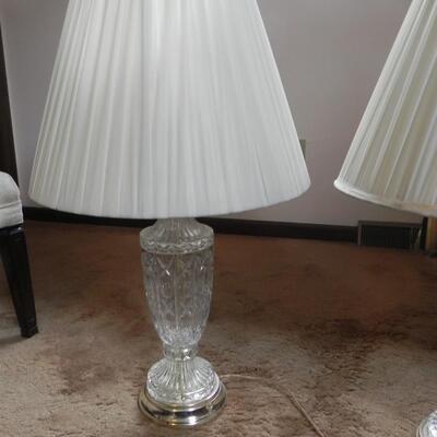 LOT 155 GLASS TABLE LAMPS