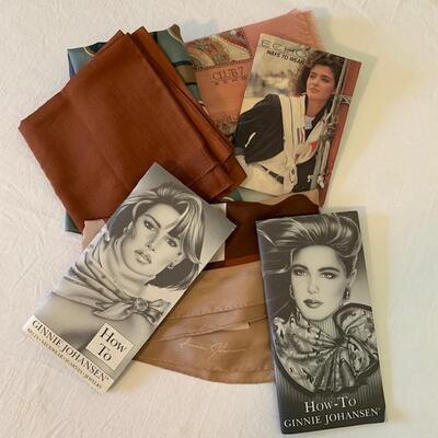 Lot 317  Vintage How to Tie Scarfs Booklets & Group of Scarves