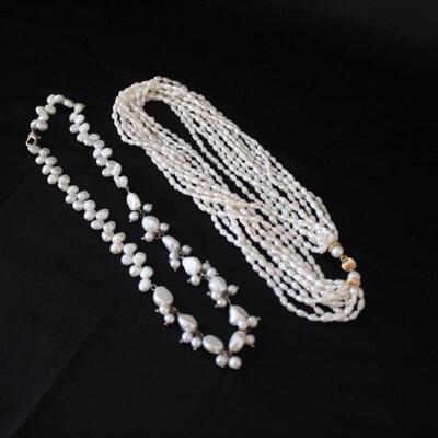 Lot #251: Two Beaded Pearlescent Necklaces 