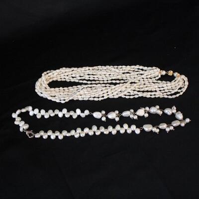 Lot #251: Two Beaded Pearlescent Necklaces 