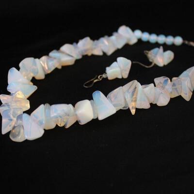 Lot #252: Iridescent Beaded Necklace & Earrings Set