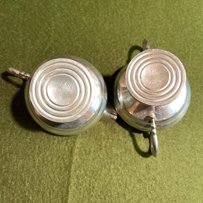Lot 327 Crown Sterling Silver Creamer & Open Sugar Weighted