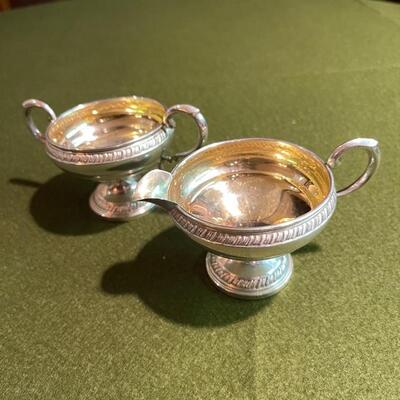 Lot 327 Crown Sterling Silver Creamer & Open Sugar Weighted