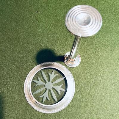 Lot 331 Sterling Bud Vase & Sterling & Crystal Bottle Coaster