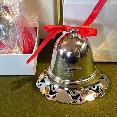 Lot 358 Group 3 Towle Silver Plate Holiday Bells Christmas 1983