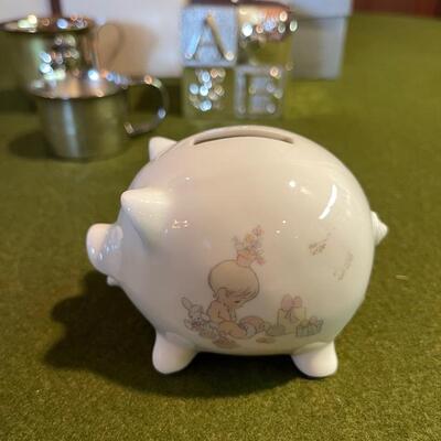 Lot 362 Group Baby Gifts Precious Moments Pig Bank Cube Bank Cups