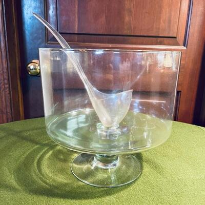Lot 365 Modern Straight Edge Punch Bowl & Glasses West Virginia Glass Co.
