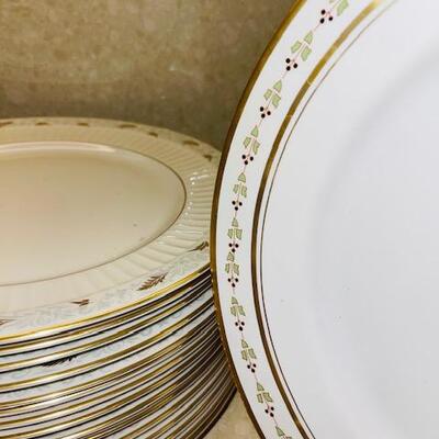 Lot 371 Mixed Group of Dishes Flintridge & Gorham Plates Bowls Gold Trim 64pcs