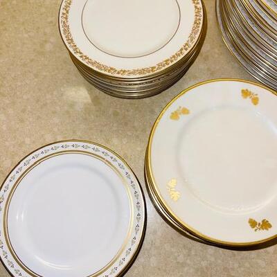 Lot 371 Mixed Group of Dishes Flintridge & Gorham Plates Bowls Gold Trim 64pcs