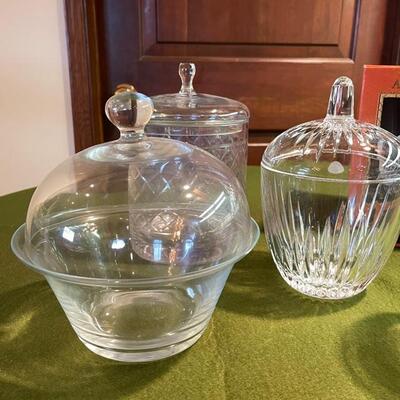 Lot 377 Group 4 Covered Glass Jars Canisters Austria