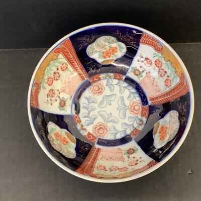 D1203 Decorative Floral Charger Meiji Kutani Thousand Faces 3 Piece Set Imari Bowl