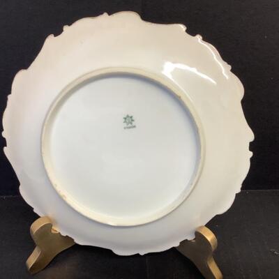 D1206 Two Limoges Plates and Blue and White Annesley Vase