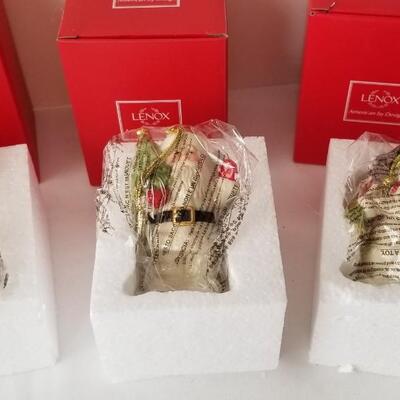 Lot #92  Set of LENOX Ornaments - 5 New in Box