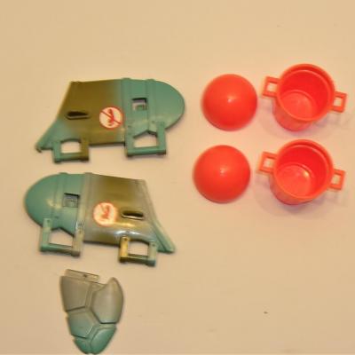Vintage TMNT Playmate Toys Turtle Copter Parts - Includes Trashcan Bombs and Wings