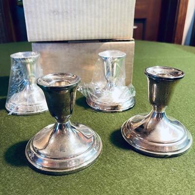 Lot 384 Set 4 Sterling Silver Weighted Candle Holders by Towle