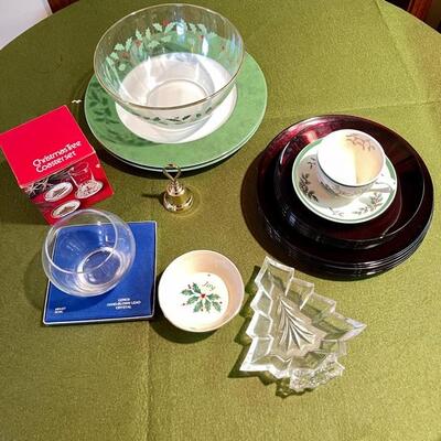 Lot 385 Group Christmas Tree Table Decor Spode Lenox Bowls Bells Limoge
