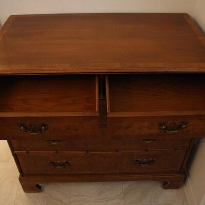Lot #260: Vintage Five Drawer Wooden Dresser