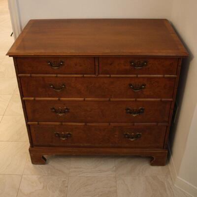 Lot #260: Vintage Five Drawer Wooden Dresser