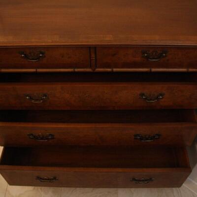 Lot #260: Vintage Five Drawer Wooden Dresser