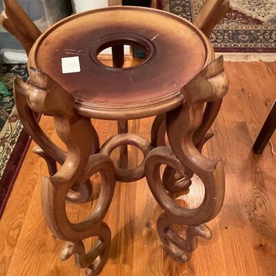 Vintage plant stand solid wood