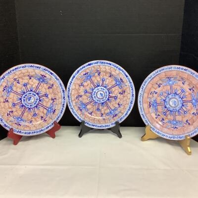 D1218 Three Lord & Taylor Japanese Porcelain Decorative Plates 