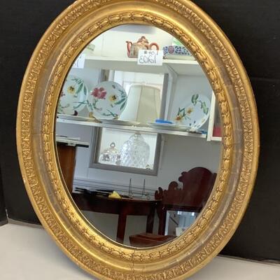 E1223 Vintage Gold Oval Wall Mirror