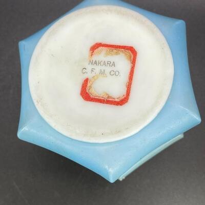 Rare CFM Co Nakara beaded dresser trinket box opal glass